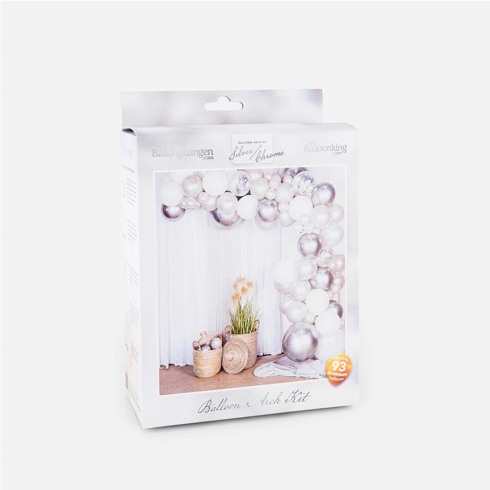 Balloon Arch Kit - Silver/Chrome