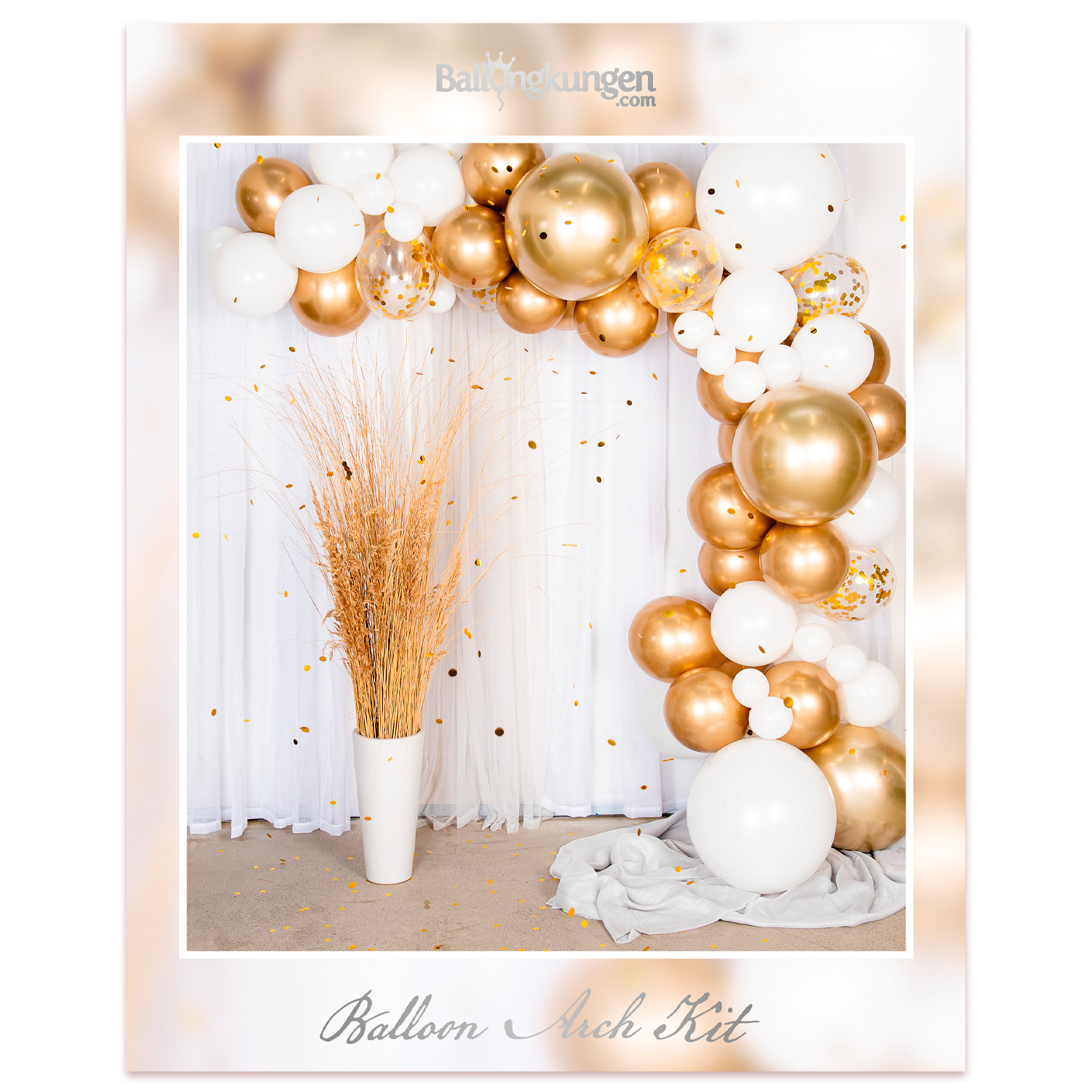 Balloon Arch Kit - Gold/Chrome
