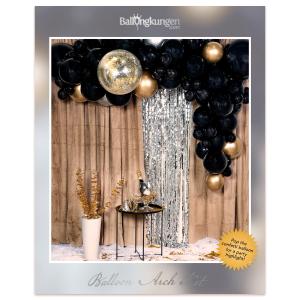 Balloon Arch Kit - Black & Gold w. Confetti Bomb