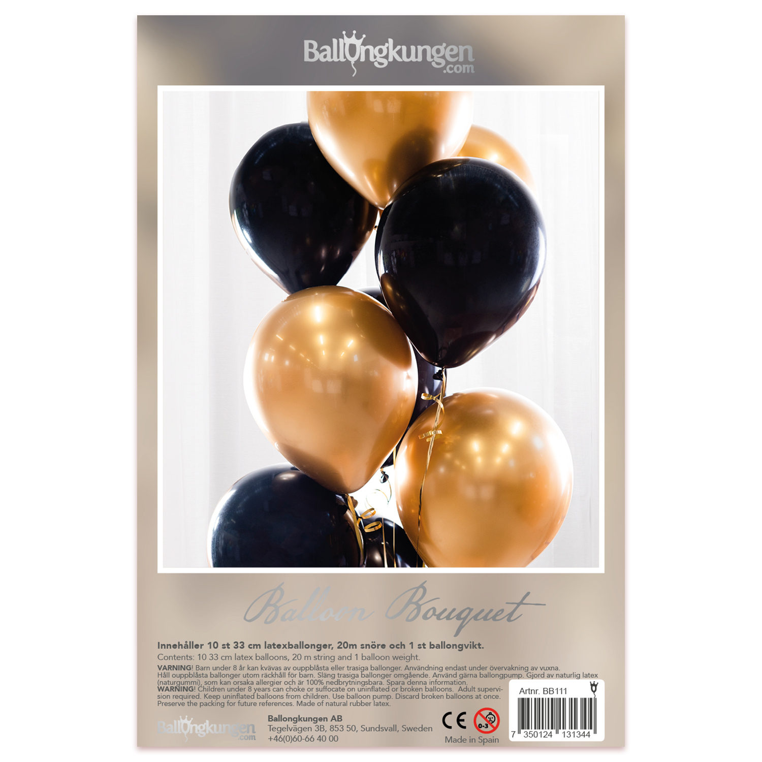 Balloon Bouquet - Black & Gold