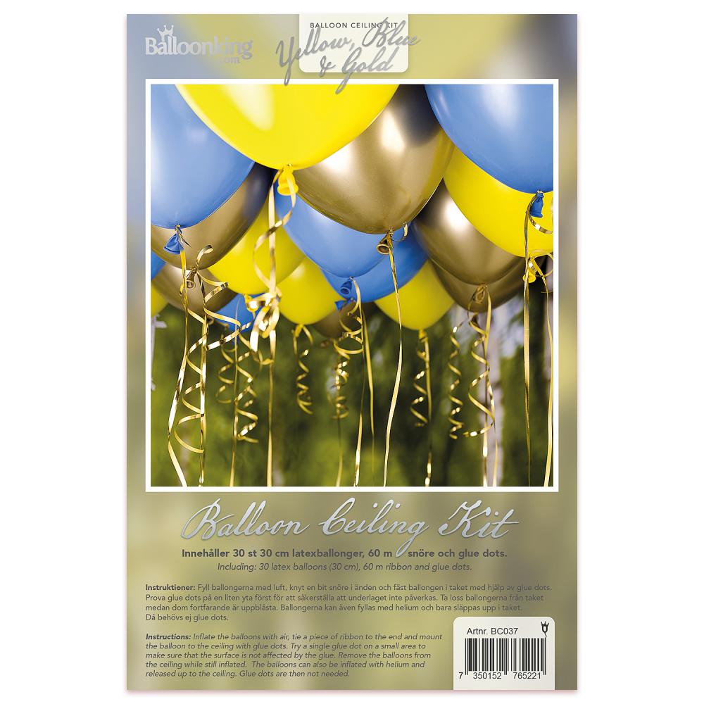 Balloon Ceiling Kit - Yellow, Blue & Gold
