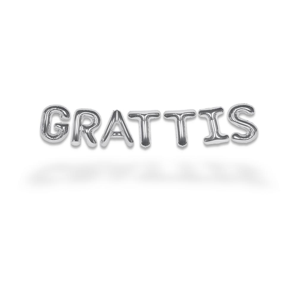 Ballonggirlang - GRATTIS Silver 35 cm