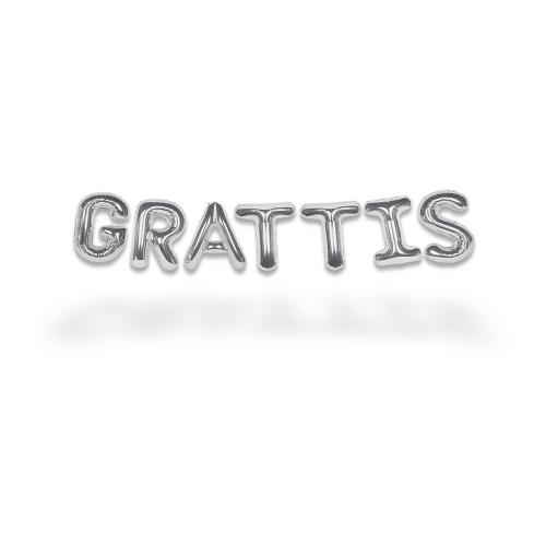 Ballonggirlang - GRATTIS Silver 35 cm