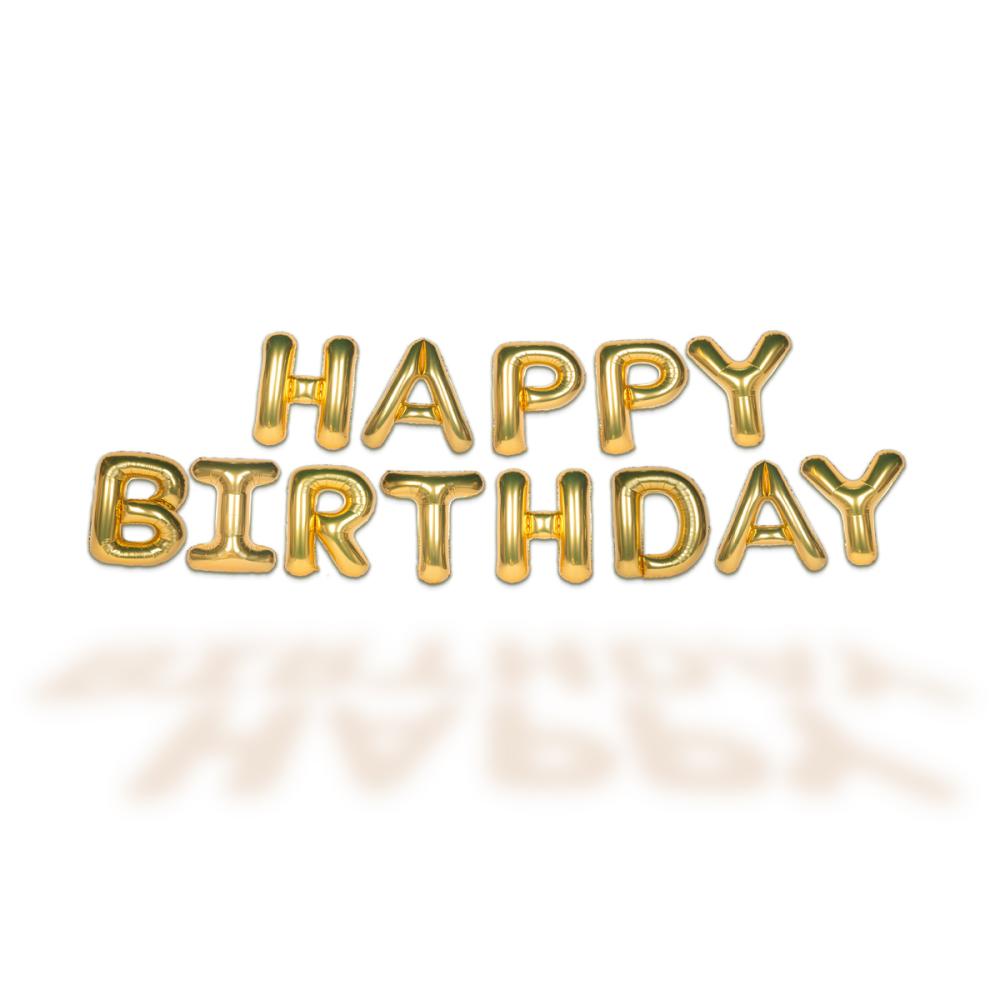 Ballonggirlang - HAPPY BIRTHDAY Guld 35 cm