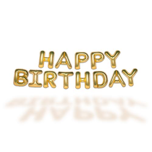 Ballonggirlang - HAPPY BIRTHDAY Guld 35 cm