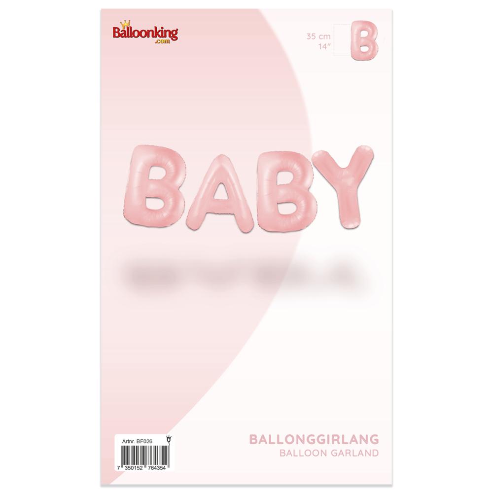 Ballonggirlang - BABY Pastellrosa 35 cm