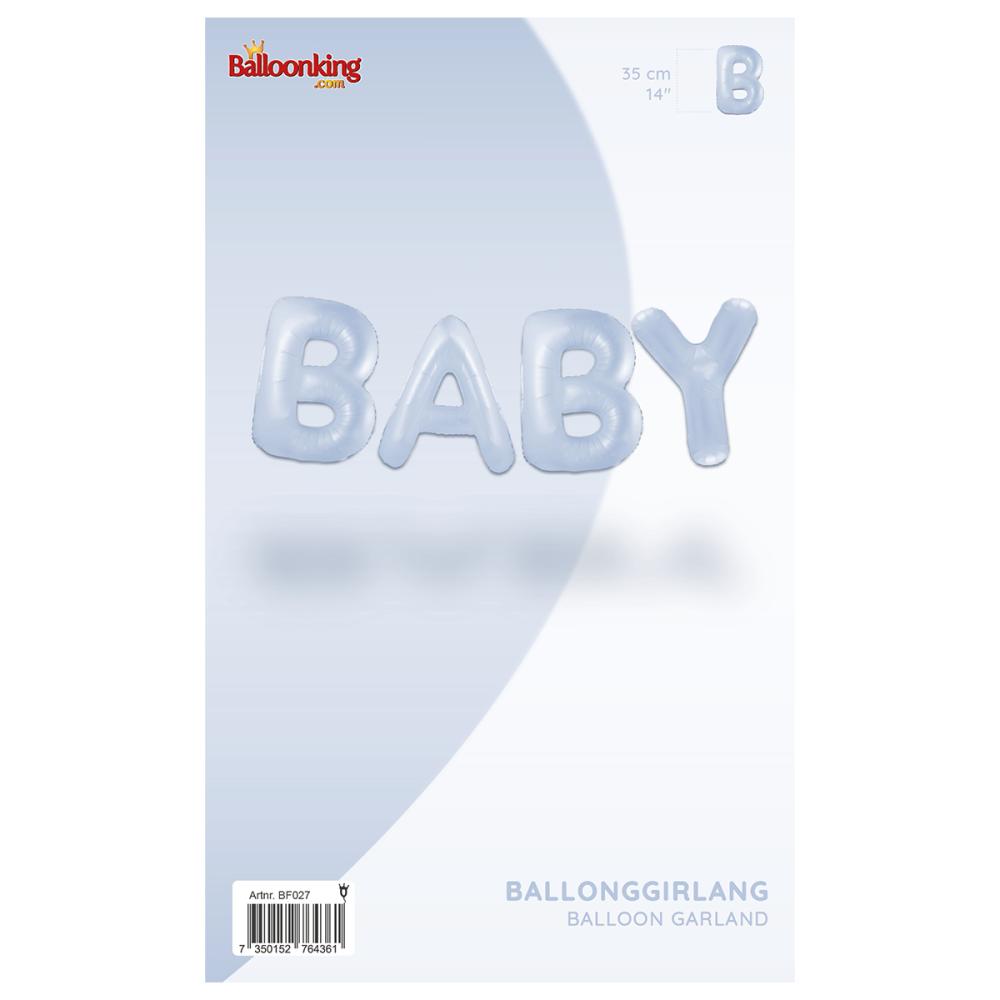 Ballonggirlang - BABY Pastellblå 35 cm