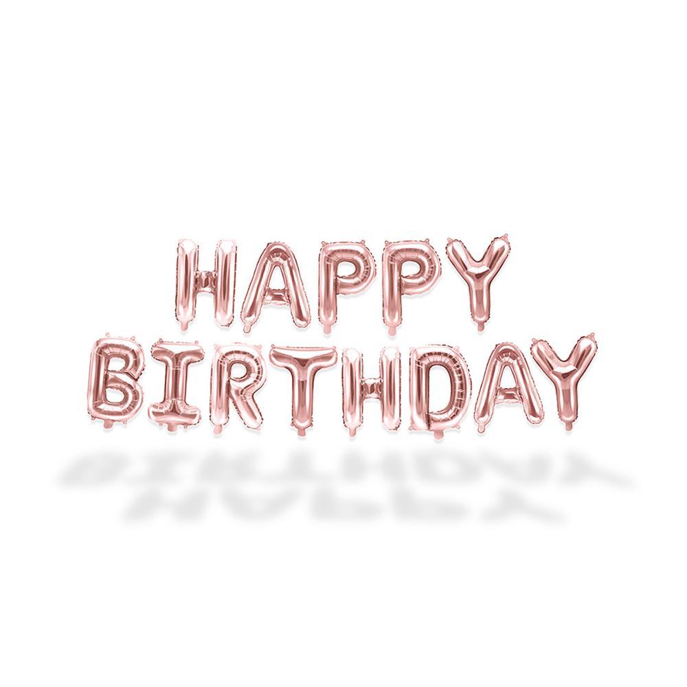 Ballonggirlang - HAPPY BIRTHDAY Rose Gold 35 cm