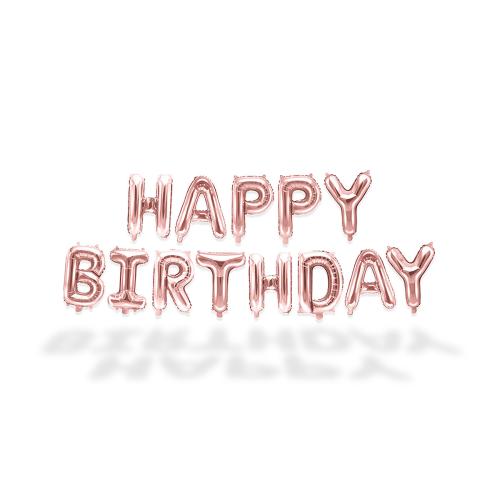 Ballonggirlang - HAPPY BIRTHDAY Rose Gold 35 cm