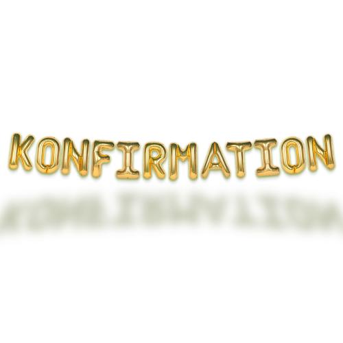 Ballonggirlang - KONFIRMATION Guld 35 cm