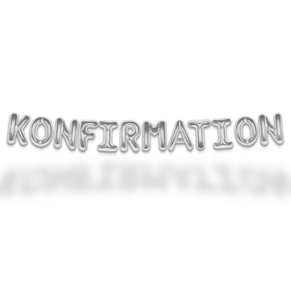Ballonggirlang - KONFIRMATION Silver 35 cm