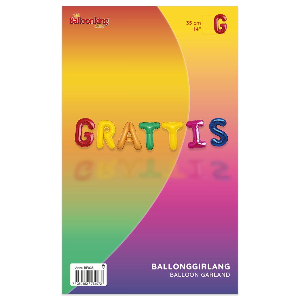 Ballonggirlang - GRATTIS Multi Color 35 cm