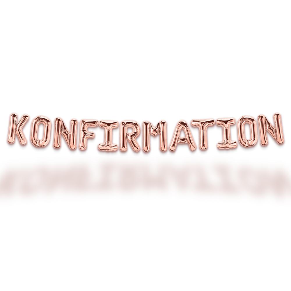 Ballonggirlang - KONFIRMATION Rose Gold 35 cm