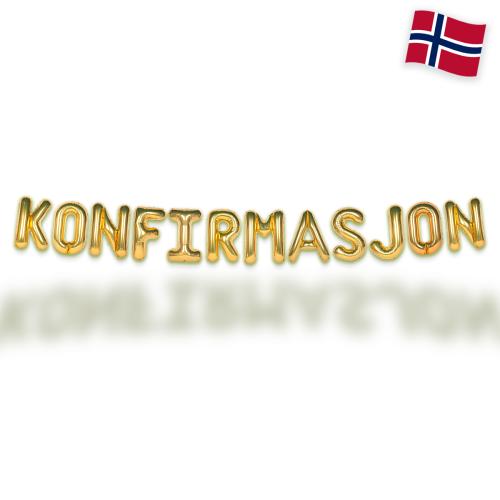 Ballonggirlang - KONFIRMASJON Guld 35 cm