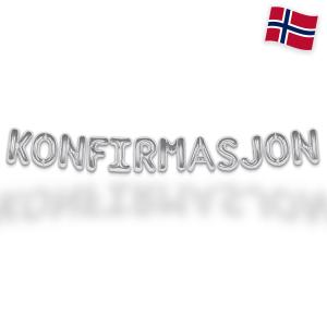 Ballonggirlang - KONFIRMASJON Silver 35 cm
