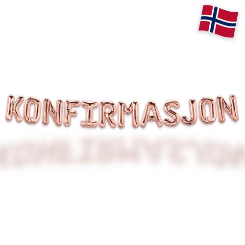 Ballonggirlang - KONFIRMASJON Rose Gold 35 cm