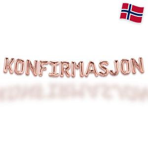 Ballonggirlang - KONFIRMASJON Rose Gold 35 cm