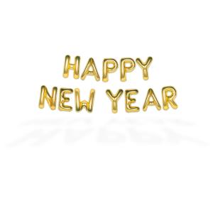Ballonggirlang - HAPPY NEW YEAR Guld 35 cm