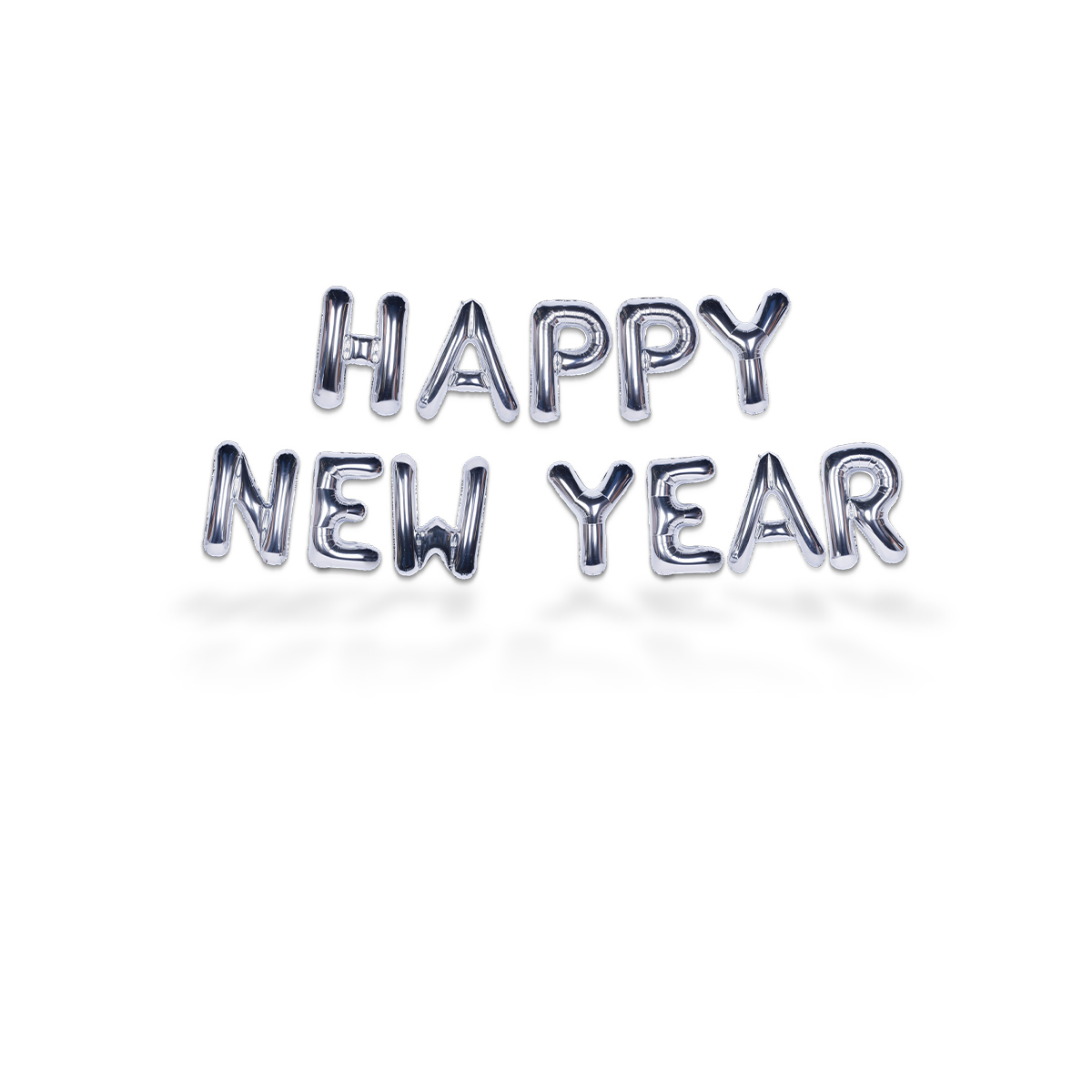Ballonggirlang - HAPPY NEW YEAR Silver 35 cm