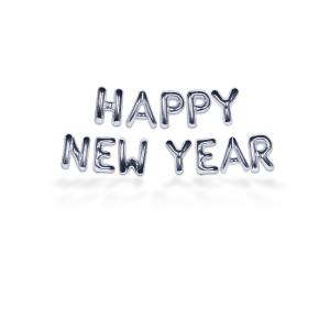 Ballonggirlang - HAPPY NEW YEAR Silver 35 cm