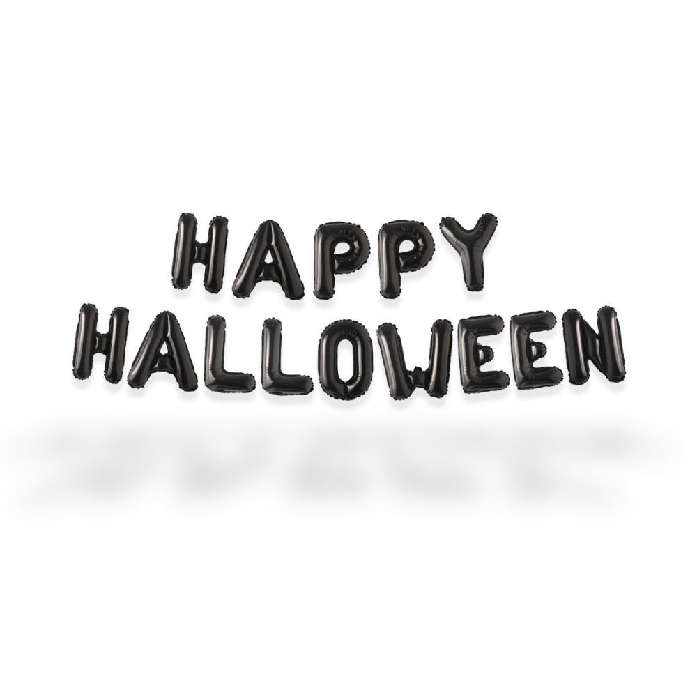 Ballonggirlang - HAPPY HALLOWEEN Svart 35 cm