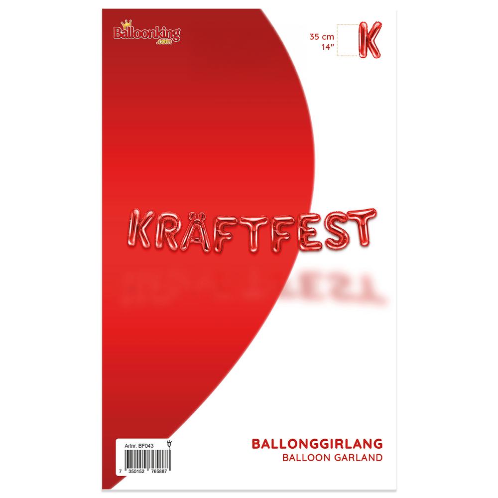 Ballonggirlang - KRÄFTFEST - Röd 35 cm