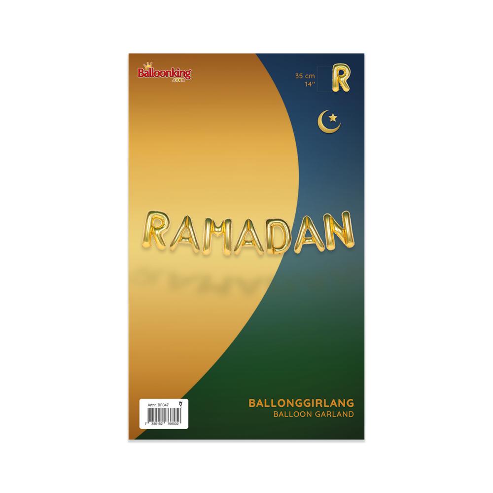 Ballonggirlang - RAMADAN Guld 35 cm