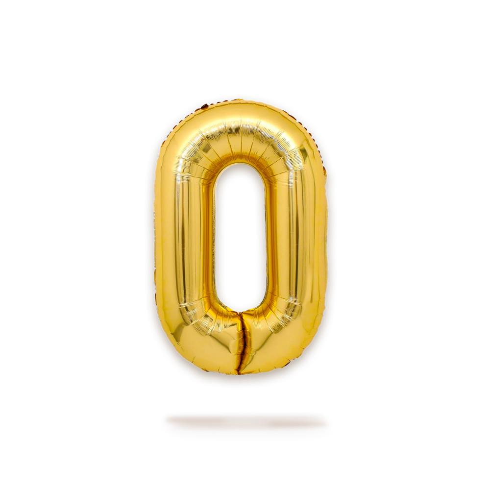 Ballongsiffra - Noll Guld 86 cm