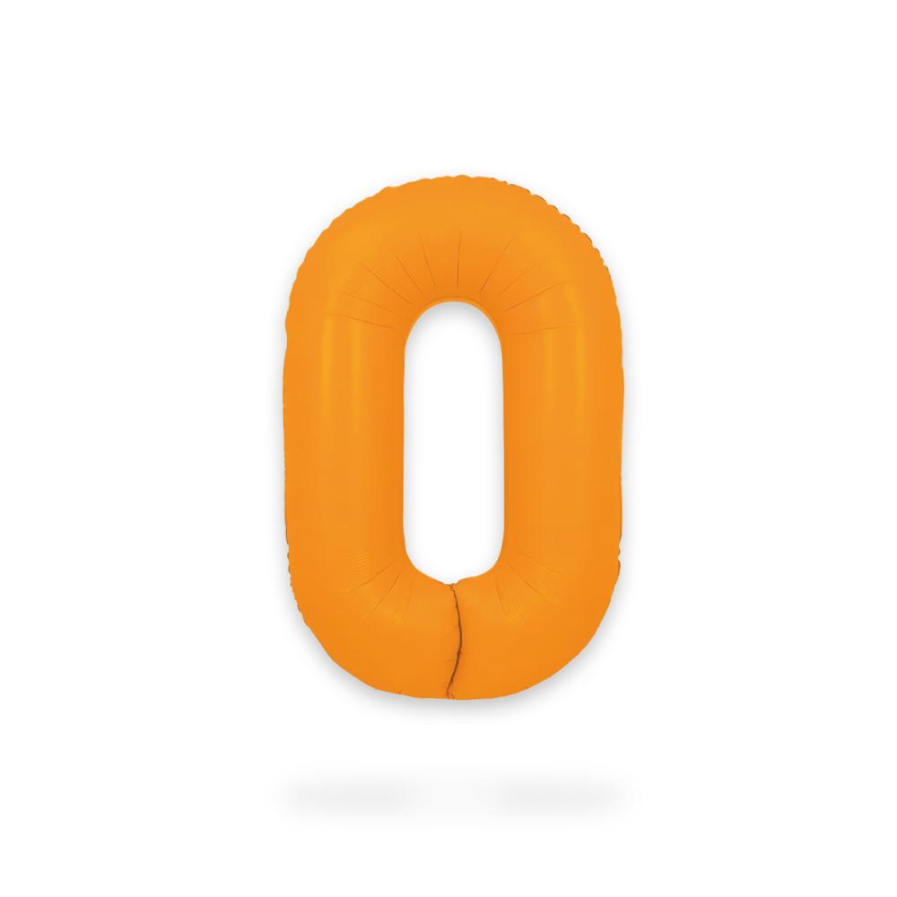 Ballongsiffra - Noll Neon Orange 86 cm
