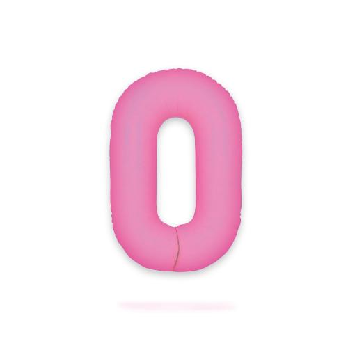 Ballongsiffra - Noll Neon Pink 86 cm