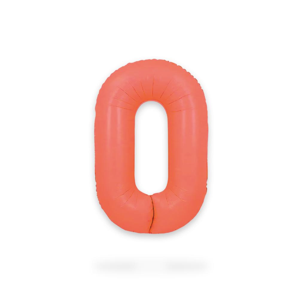Ballongsiffra - Noll Neon Rose Red 86 cm