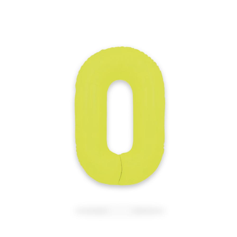 Ballongsiffra - Noll Neon Yellow 86 cm