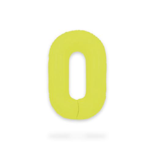 Ballongsiffra - Noll Neon Yellow 86 cm