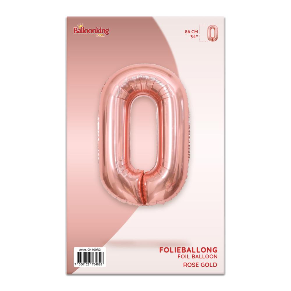 Ballongsiffra - Noll Rose Gold 86 cm