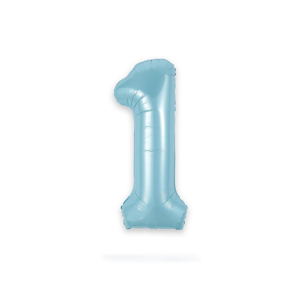 Ballongsiffra - Ett Baby Blue 86 cm