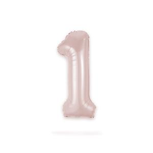 Ballongsiffra - Ett Baby Pink 86 cm