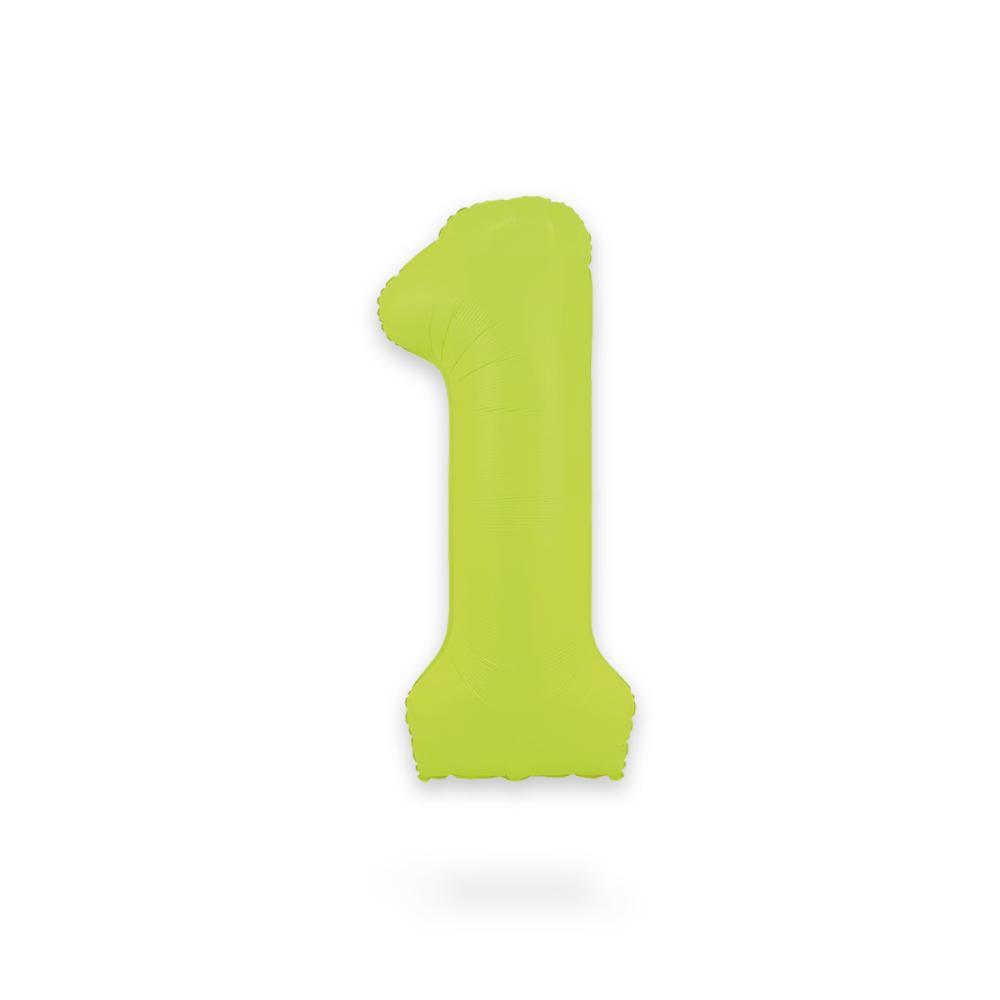 Ballongsiffra - Ett Neon Green 86 cm