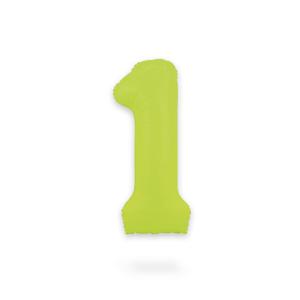 Ballongsiffra - Ett Neon Green 86 cm