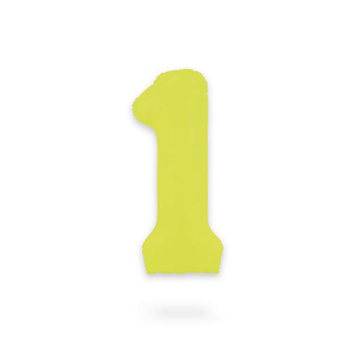 Ballongsiffra - Ett Neon Yellow 86 cm