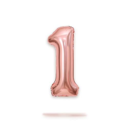 Ballongsiffra - Ett Rose Gold 86 cm