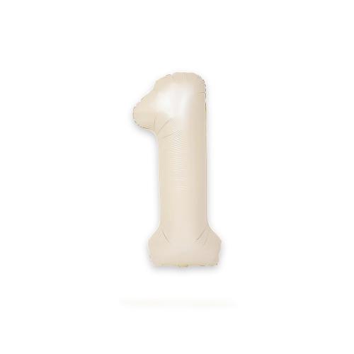 Ballongsiffra - Ett Satin Creme 86 cm