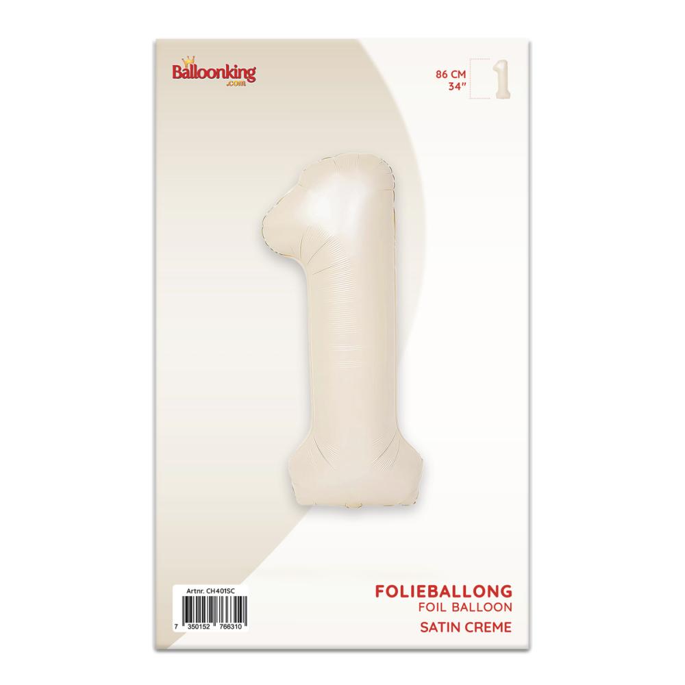Ballongsiffra - Ett Satin Creme 86 cm