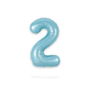 Ballongsiffra - Två Baby Blue 86 cm