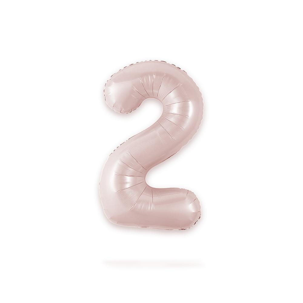 Ballongsiffra - Två Baby Pink 86 cm
