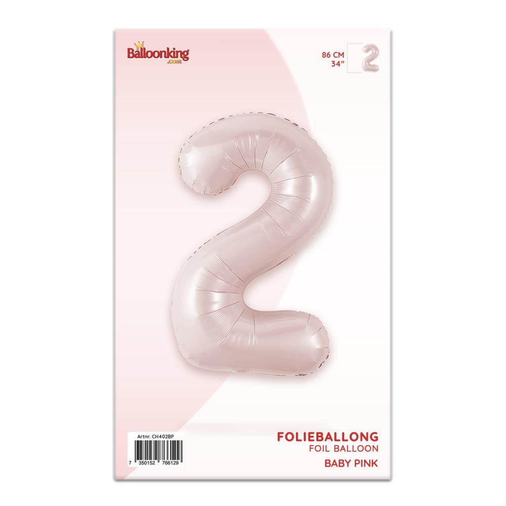 Ballongsiffra - Två Baby Pink 86 cm