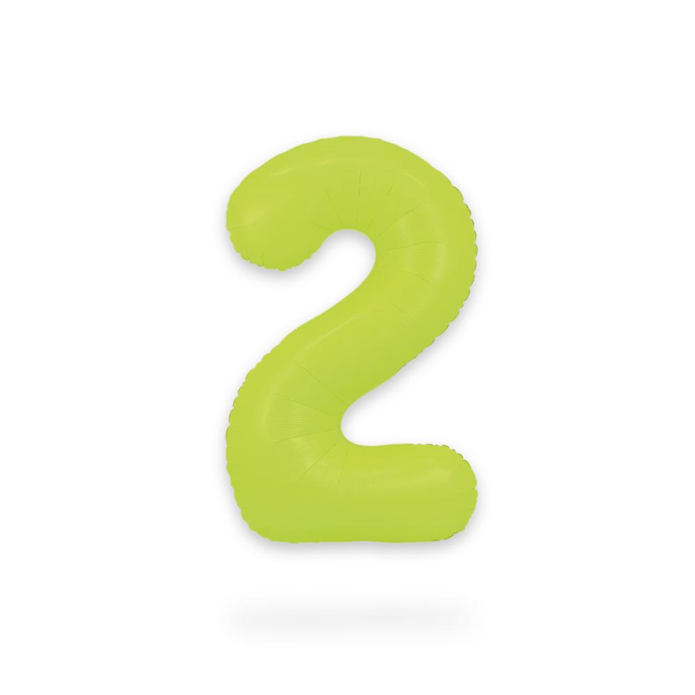Ballongsiffra - Två Neon Green 86 cm