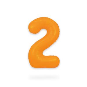 Ballongsiffra - Två Neon Orange 86 cm