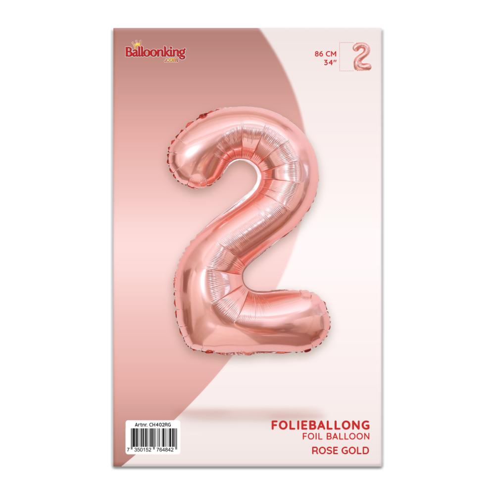 Ballongsiffra - Två Rose Gold 86 cm