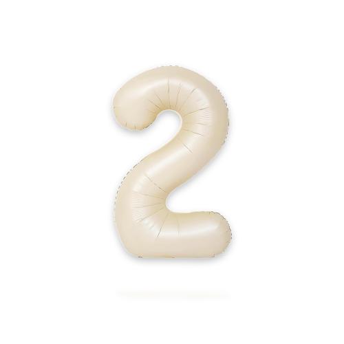 Ballongsiffra - Två Satin Creme 86 cm