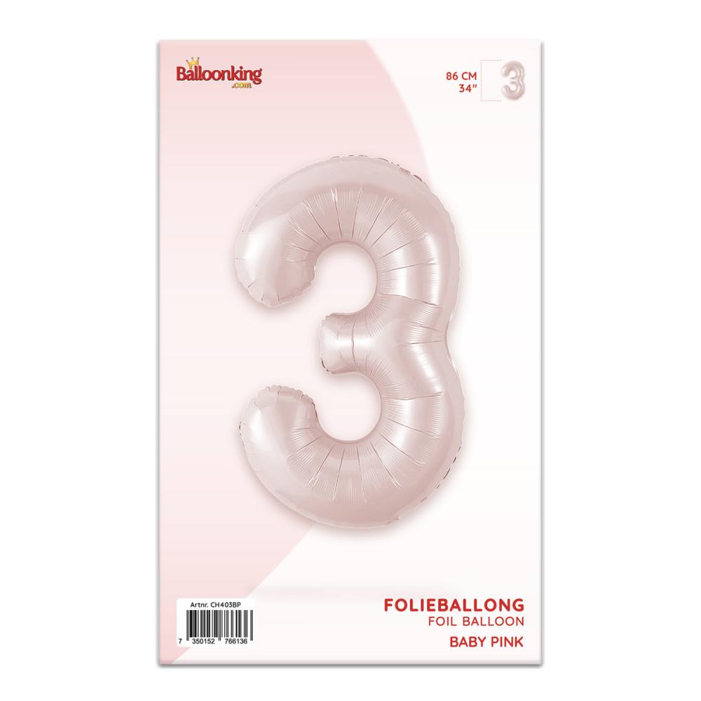 Ballongsiffra - Tre Baby Pink 86 cm